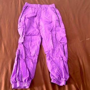 Black and purple Shein sweatpants